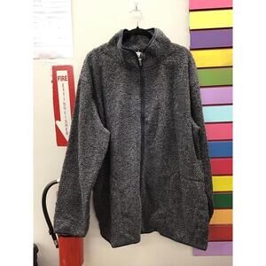 Xersion men’s super cozy zip jacket teddy grey size 2XL new from JCP